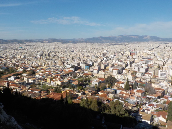 North of Athens from the Acropolis with ImpactHub in the
center